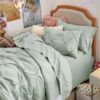 Dorm Bedding Twin Comforter Set - 5 Pieces Pintuck Bed in A Bag with Comforters, Sheets, Pillowcases & Shams