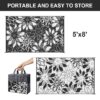 6'x 9' Outdoor Rug Plastic Waterproof Outside Foldable Mat UV Resistant Patio RV Deck Carpet,Black Brown