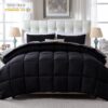 3 Pieces Bed in a Bag Comforter Set Duvet Insert,Reversible,Red/Black,Full Size Comforter Set-200GSM