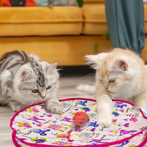 Cat Toys Rechargeable Electronic Pet Toy Ball Fast Rolling in Pouch Interactive Cat Toys for Indoor Cats