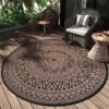 Outdoor Rug 6'x9' Waterproof Patio Rug Reversible Indoor Outdoor Rug Lightweight Plastic Straw Rug for RV Camping Deck Balcony Boho Porch Decor Dark Grey and White