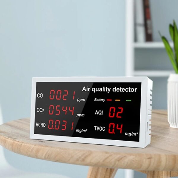 High Accuracy Air Quality Monitor CO CO2 HCHO TVOC Detector Gas Detector LED