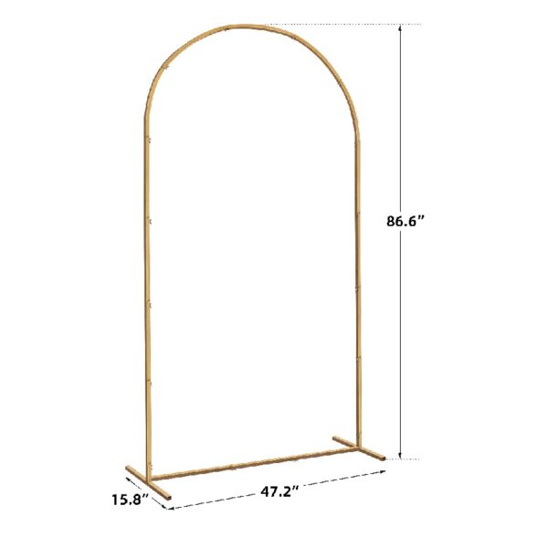 Skypatio 7.2ft Wedding Arch for Ceremony, Golden Balloon Stand, Metal Arch Backdrop for Decor