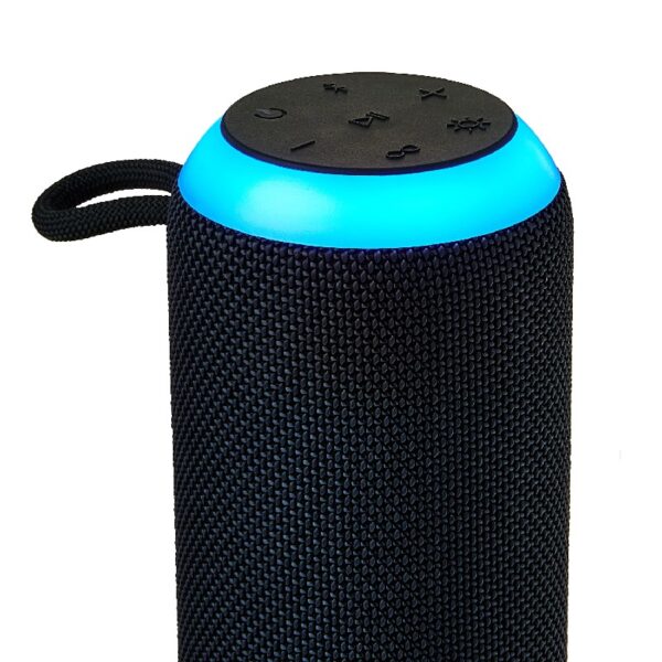 onn Medium Rugged Speaker with Bluetooth Wireless Technology and LED Lighting, Navy