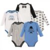 Cotton Long-Sleeve Bodysuits, 5-Pack, Newborn- 24 Months