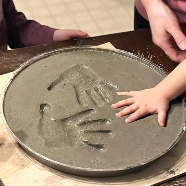 Large DIY Stepping Stone Kit, Handprint Stepping Stone, Mother's Day Gift, Footprint Stepping Stone (14 Inch)