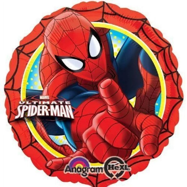 Spider-Man Party Supplies Personalized Birthday 18 pc Balloon Bouquet Decorations with Life Size Spider Man Airwalker