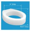 Raised Toilet Seat Elevator with Easy Installation, Adds 3.5 in Height, White, 300 lb Limit
