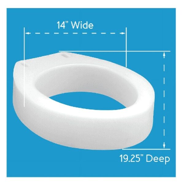 Raised Toilet Seat Elevator with Easy Installation, Adds 3.5 in Height, White, 300 lb Limit