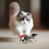 Risehigh Cat Toys for Indoor Cats Interactive Flapping Chirping Bird Kitten Toy Touch Activated Rechargeable Automatic with Catnip