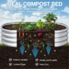 Galvanized Raised Garden Bed Mental, Outdoor Garden Planters, Large Galvanized Raised Planters 4ft (L) x2ft (W) x1ft (H), Silver