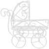Crafts Central Baby Shower White Metal Carriage Stroller Centerpiece
