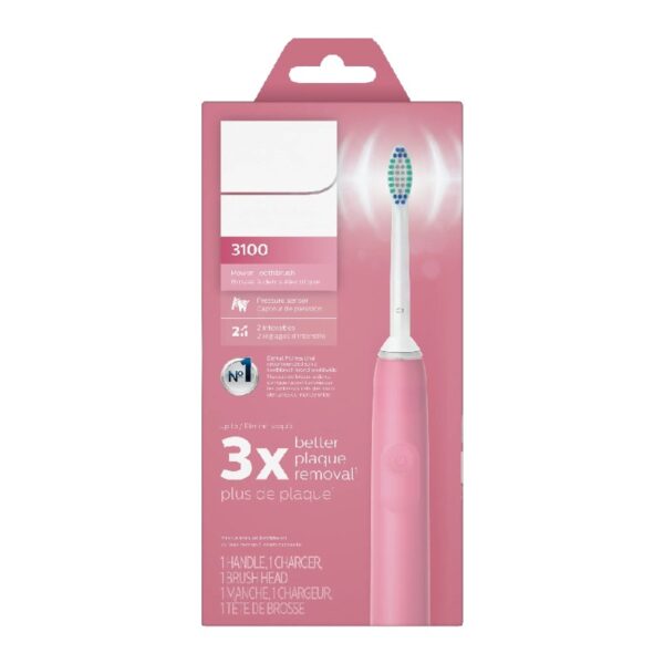 3100 Power Toothbrush, Rechargeable Electric Toothbrush with Pressure Sensor, Black HX3681/04