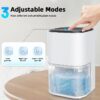2000ml Portable Dehumidifier, Auto Defrost, Ultra Quiet for Home Large Room Bathroom Garage,Auto Power Off,LED Indicator,clearance sales,White