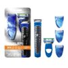 Fusion Men's Precision Beard Trimmer, Razors and Edger, Blue