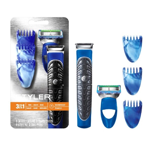 Fusion Men's Precision Beard Trimmer, Razors and Edger, Blue