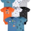 Baby Boy Short Sleeves Onesies Bodysuits, 8-Pack, Sizes Newborn-12M