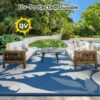 Outdoor Rug Carpet 5'x8' Waterproof Reversible Patio Rug Portable Indoor Outdoor Rug Plastic Straw Rug for Beach RV Camping Garden Picnic Deck Backyard Porch Decor Black