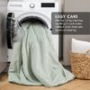 Full/Queen Comforter Sets, Reversible 3 Piece Extra Soft Bedding Set, Chambray Print Sage Green Comforter Bed Set with Pillow Shams