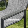 Outdoor Patio Dining Chairs Set of 2,Breathable Seat Fabric and Alloy Steel Frame for Backyard Porch Garden Sunroom , Dark Gray