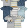 Baby Boy Short Sleeves Onesies Bodysuits, 8-Pack, Sizes Newborn-12M