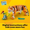 Creator 3 in 1 Majestic Tiger Building Set, Transforms from Tiger to Panda or Koi Fish Set, Animal Figures, Collectible Building Toy, Gifts for Kids, Boys & Girls 9 Plus Years Old, 31129