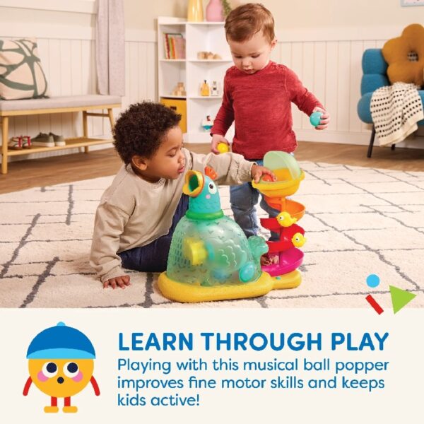 Pop-a-Doodle-Doo Chicken Ball Popper with Music Lights, Learning Toy for Baby and Toddler