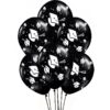 PMU Graduation Balloons 11 Inch PartyTex Premium Emerald Green with All-Over Print White Grad Caps-Confetti and Streamers Pkg/100