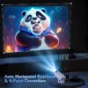 Mini Portable Projector, Projector 4K 1080P Support with 180°Adjustable Stand, Home Video Projector Compatible for Laptop, PC, Smartphone