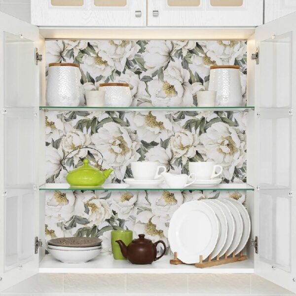 Floral Peel and Stick Wallpaper 17.7-in x 236-in Multi-color Removable Wallpaper Self Adhesive Wallpaper for Cabinets Home Decoration Wall Covering Old Furniture Renovation