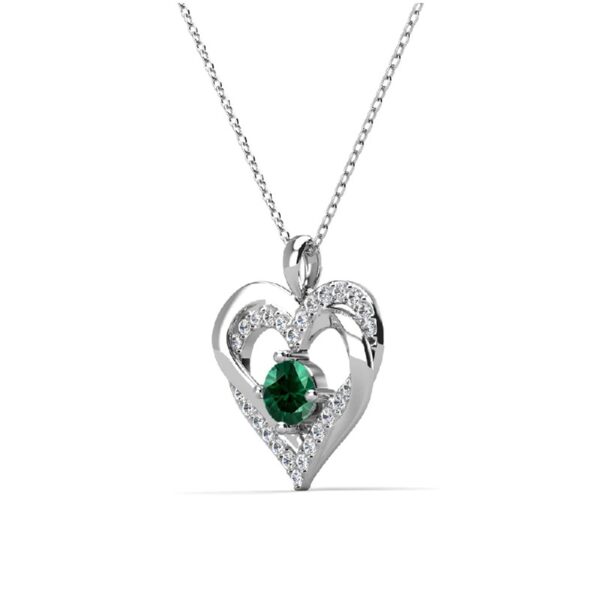 Forever March Birthstone 18k White Gold Plated Women's Necklace, Swarovski Crystals