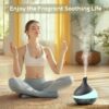 550ml Essential Oil Diffuser, Upgraded Oil Diffuser for Large Room, Cool Mist Humidifier Air Diffuser with Remote Control 4 Timer Setting 14 Color Lights Waterless Auto Shut-Off