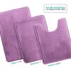 Nestl Set of 3 Absorbent Memory Foam Bath Mat Bathroom Rugs, Gray, Large 20