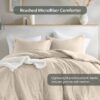 Full/Queen Comforter Sets, Reversible 3 Piece Extra Soft Bedding Set, Chambray Print Sage Green Comforter Bed Set with Pillow Shams
