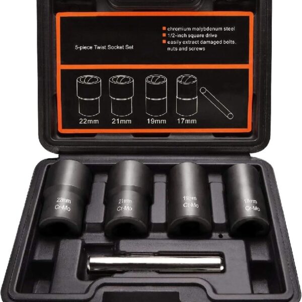 TW6009 Twist Socket 4 in Socket Size, 1/2 in Drive Size, Deep, 5 Piece