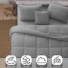 Lux Decor Collection 5 Piece Queen Down Alternative Comforter Set, Washable Duvet Bedding Set - Quatrefoil Navy