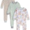 Brand Gender Neutral Footless Unionsuits, 3-Pack, Sizes 0/3 Months - 5T