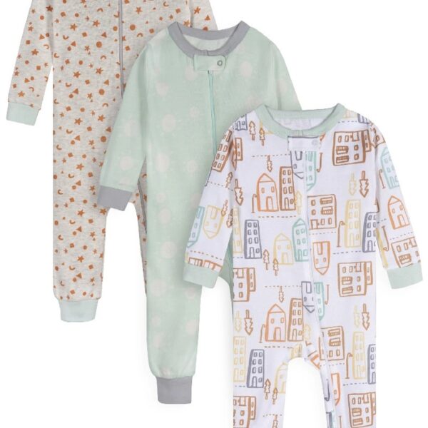 Brand Gender Neutral Footless Unionsuits, 3-Pack, Sizes 0/3 Months - 5T