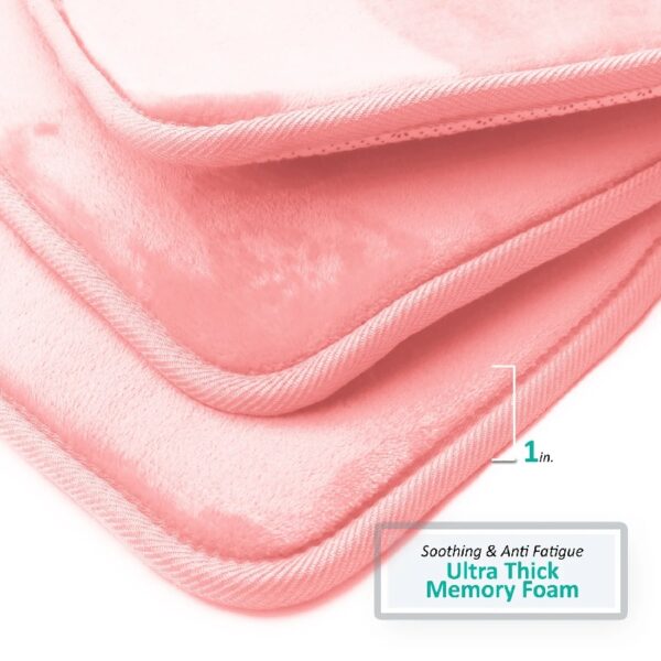 Nestl Set of 3 Absorbent Memory Foam Bath Mat Bathroom Rugs, Gray, Large 20