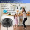 16” 3-Speed Adjustable Oscillating Pedestal Fan, Black, S16500 New