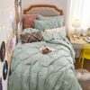 Dorm Bedding Twin Comforter Set - 5 Pieces Pintuck Bed in A Bag with Comforters, Sheets, Pillowcases & Shams