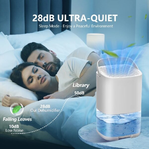 Dehumidifier 1000ML Ultra Quiet Portable Small Dehumidifiers for Home Bathroom Basements