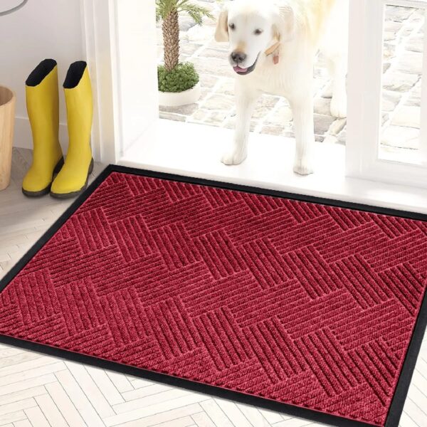 Front Door Mat Indoor and Outdoor Welcome Mat Rubber Backing Entrance Mat Easy Clean Patio Mat Heavy Duty Entryway Doormat for Front Back Doors, Laundry Rooms, Mudrooms 24''x35.4'' Brown