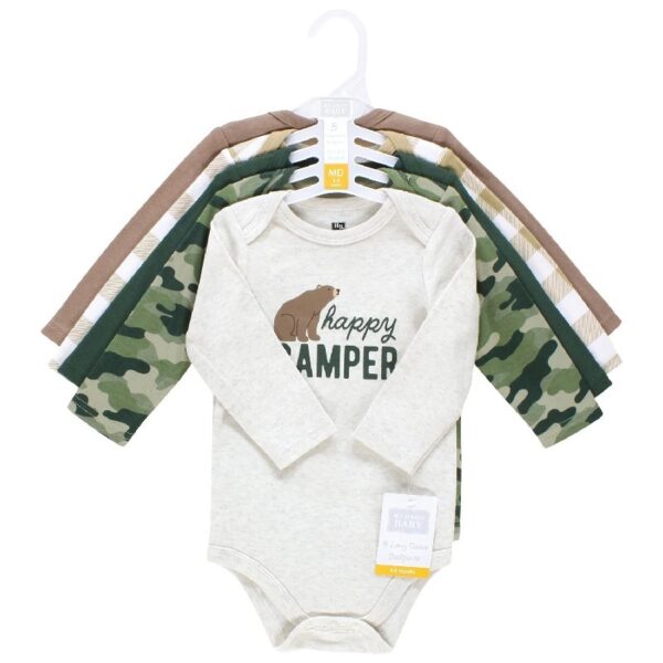 Cotton Long-Sleeve Bodysuits, 5-Pack, Newborn- 24 Months