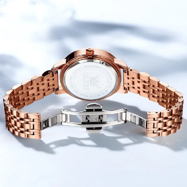Women Watch Fashion Rose Gold Diamond Analog Quartz Female Watch for Women Luxury Dress Ladies Stainless Steel Luminous Waterproof Date Wrist Watches Green Dial