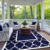 6'x9' Outdoor Rugs Patio Waterproof Outside Mat Reversible Plastic Camping Carpet,Black & Grey