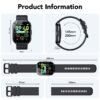 Smart Watch Fits for Android and iPhone 1.96'' Smartwatch for Men Women 110+ Sports Modes Fitness Tracker with Answer Make Calls/Message Reminder, IP68 Waterproof for Gift (Black)