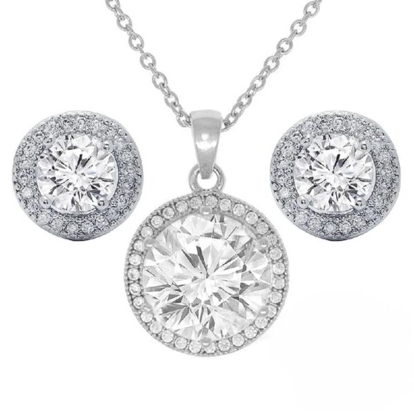 Cate & Chloe Mariah 18k Rose Gold Plated Jewelry Set with Simulated Diamond Crystals for Women
