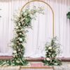 Skypatio 7.2ft Wedding Arch for Ceremony, Golden Balloon Stand, Metal Arch Backdrop for Decor
