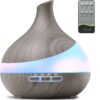 550ml Essential Oil Diffuser, Upgraded Oil Diffuser for Large Room, Cool Mist Humidifier Air Diffuser with Remote Control 4 Timer Setting 14 Color Lights Waterless Auto Shut-Off